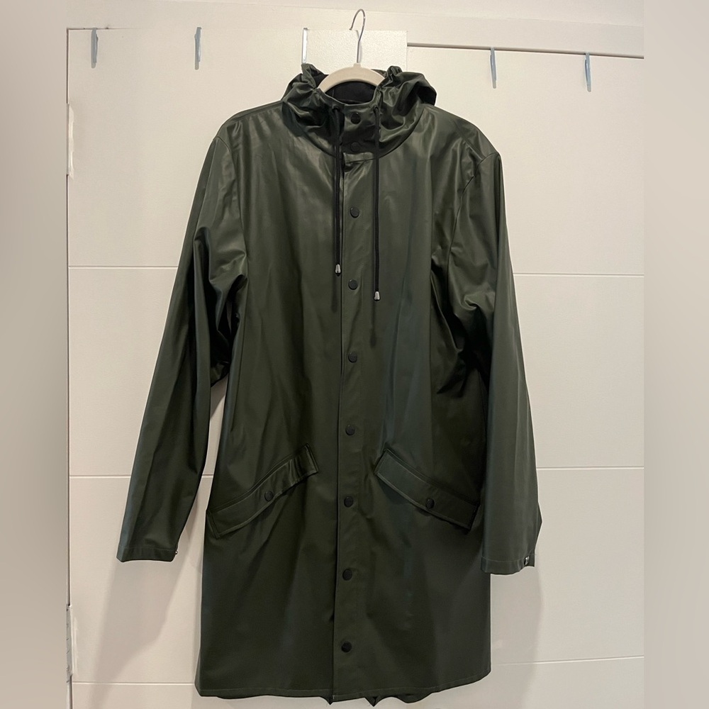 Rains Olive Green Rain Jacket